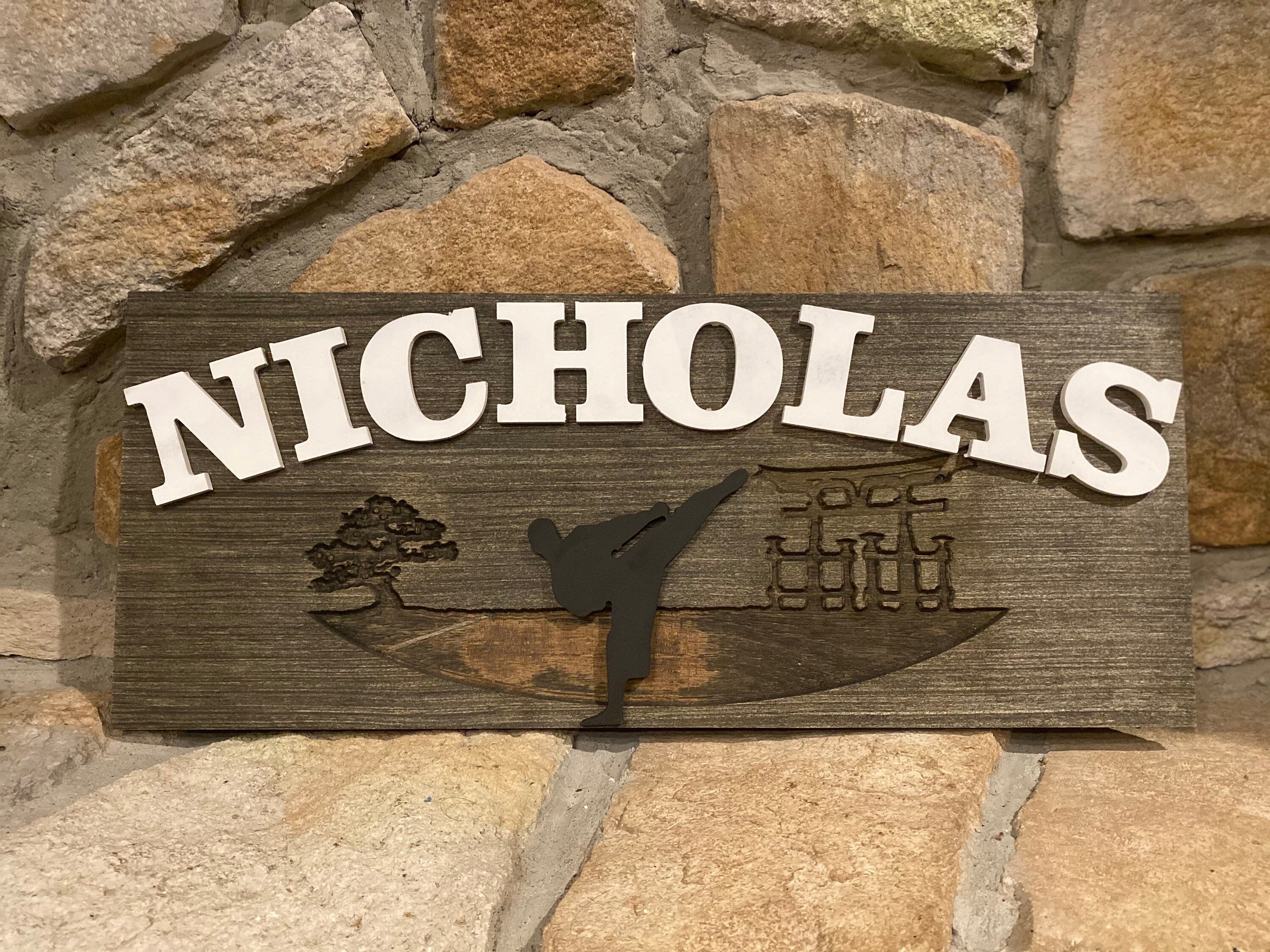 Personalized Karate Name Plaque, Custom Kids Room Decor