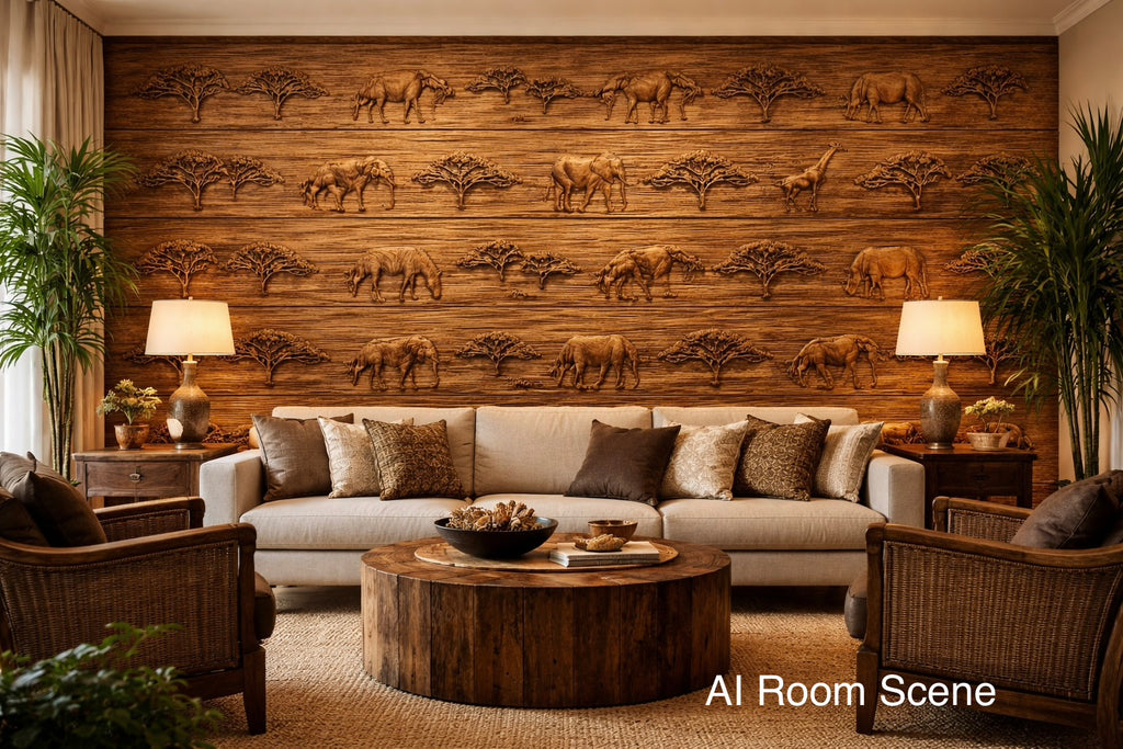 Safari Animal Wood Trim – Rustic Wildlife Door & Wall Decor