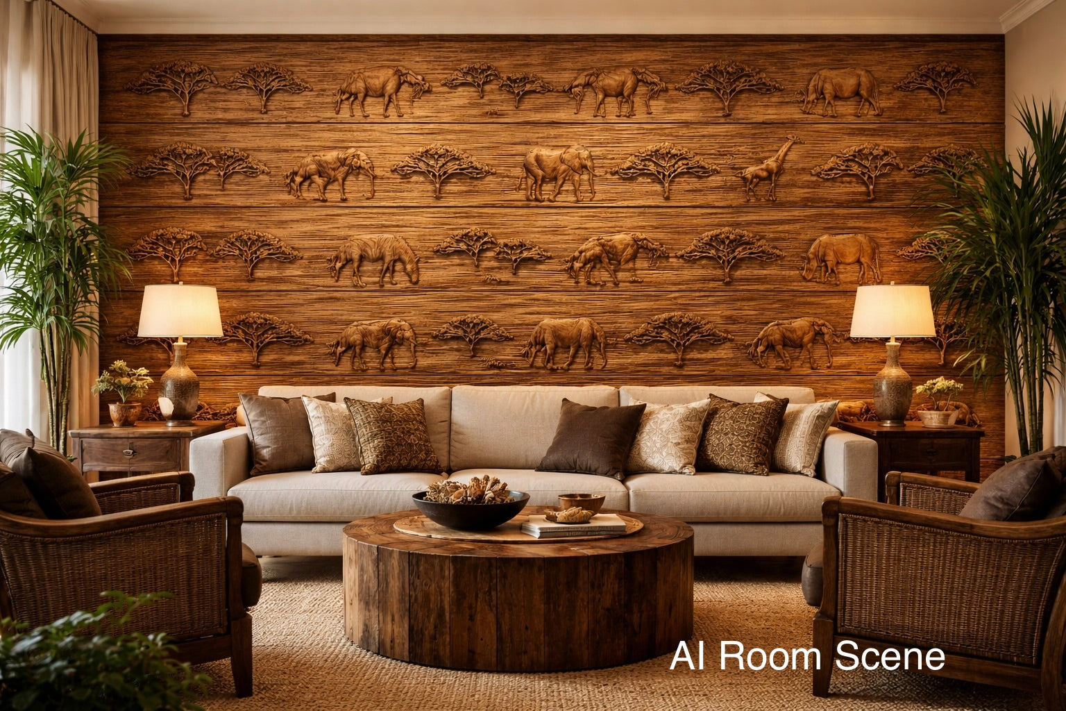 Safari Animal Wood Trim – Rustic Wildlife Door & Wall Decor