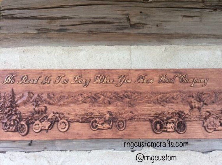 Motorcycle Wall Hang- No Road is too long when you have Good Company - customizable