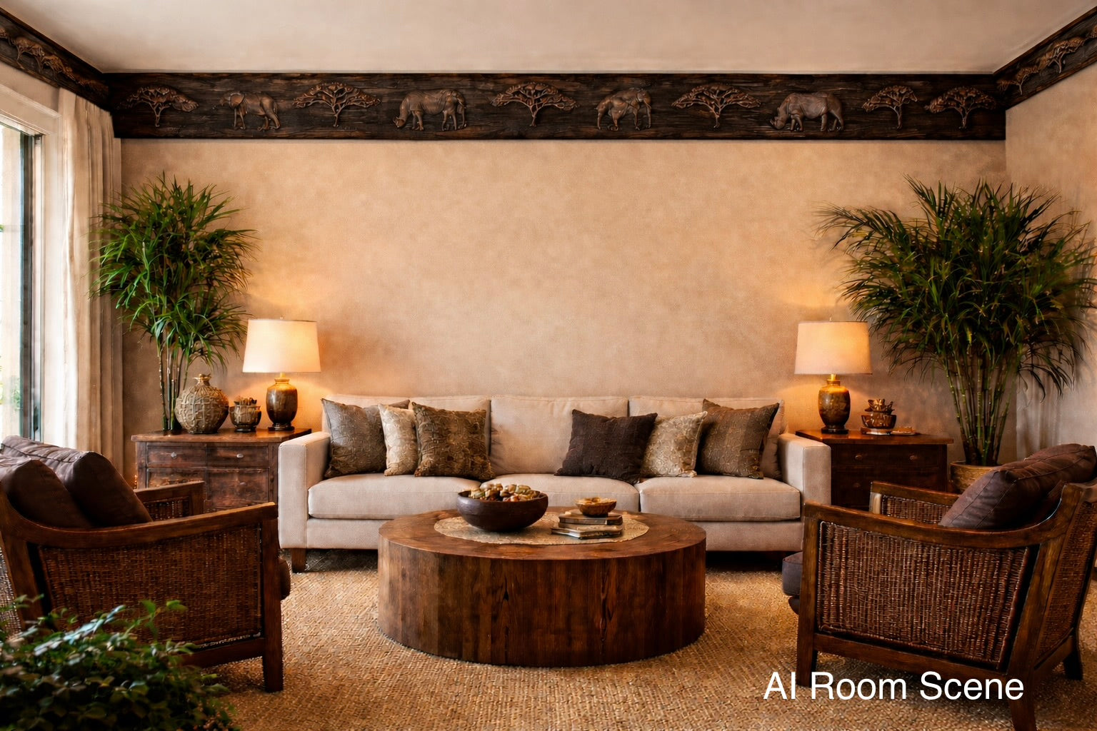 Safari Animal Wood Trim – Rustic Wildlife Door & Wall Decor