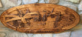 Personalized wall mount decor Above Fireplace Family Wildlife 36"x15"x1.5" OVAL