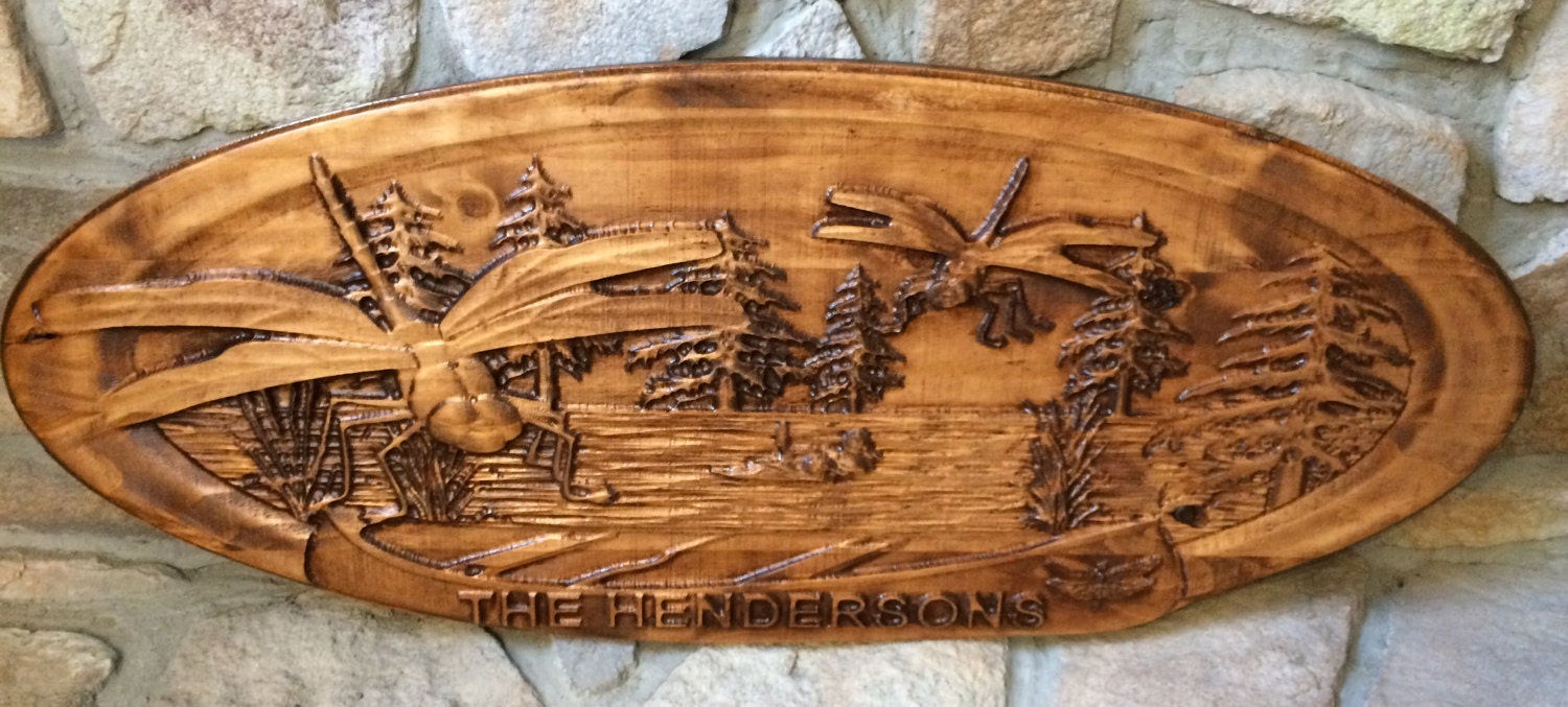 Personalized wall mount decor Above Fireplace Family Wildlife 36"x15"x1.5" OVAL