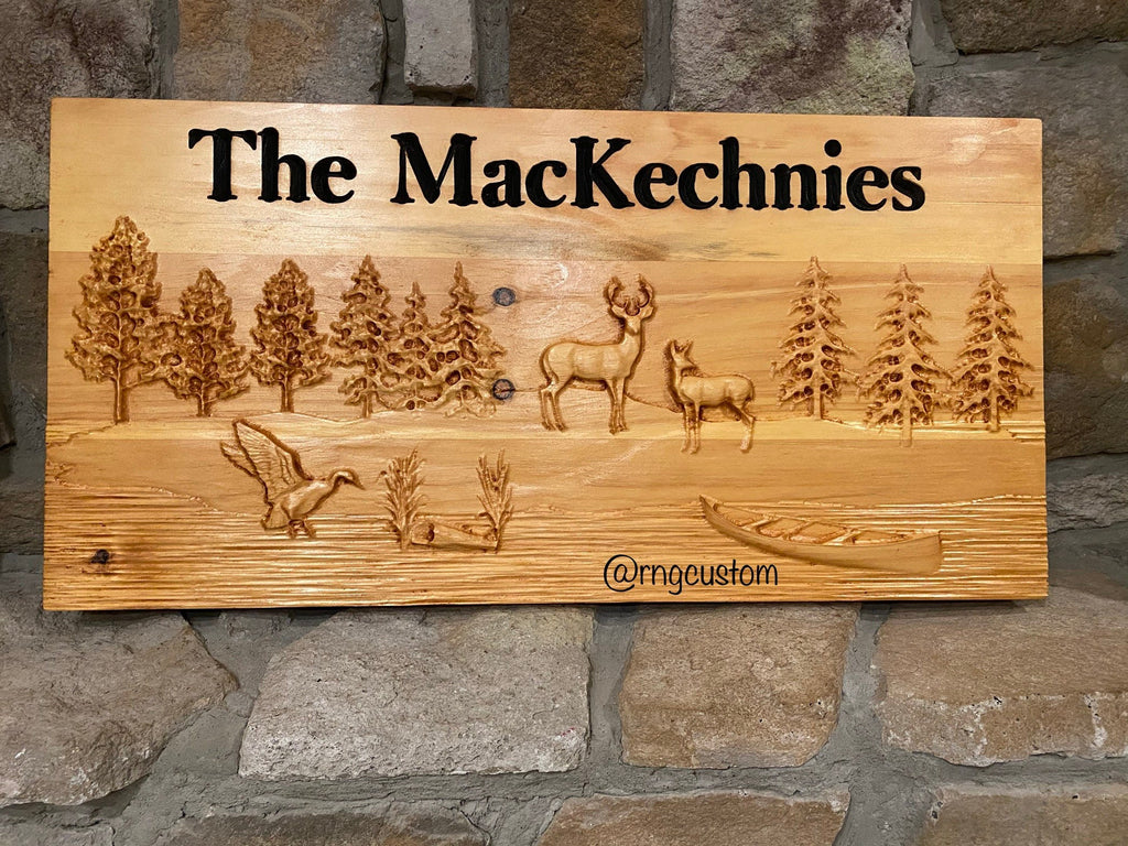 Custom Carved Wood Welcome Sign, Cabin, Lakehouse, Personalized