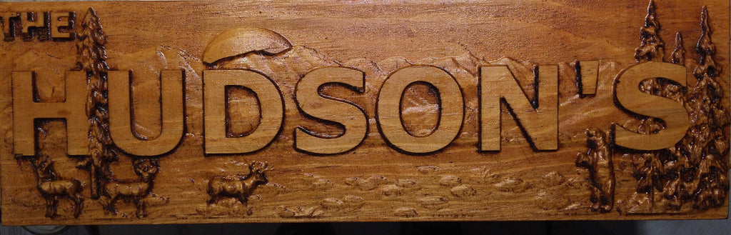Personalized wood carved Name plaques signs Custom made outdoor Family