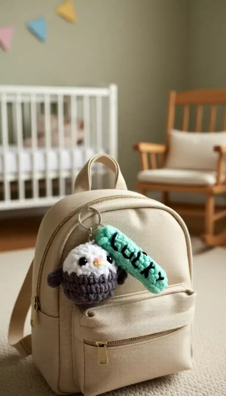 Tiny 2-inch crochet bird keychains that fit in your palm 🐦✨ Perfect for backpacks, diaper bags, nursery gifts & handmade lovers.