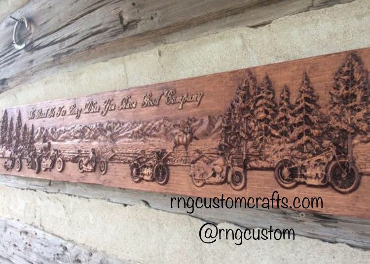 Motorcycle Wall Hang- No Road is too long when you have Good Company - customizable