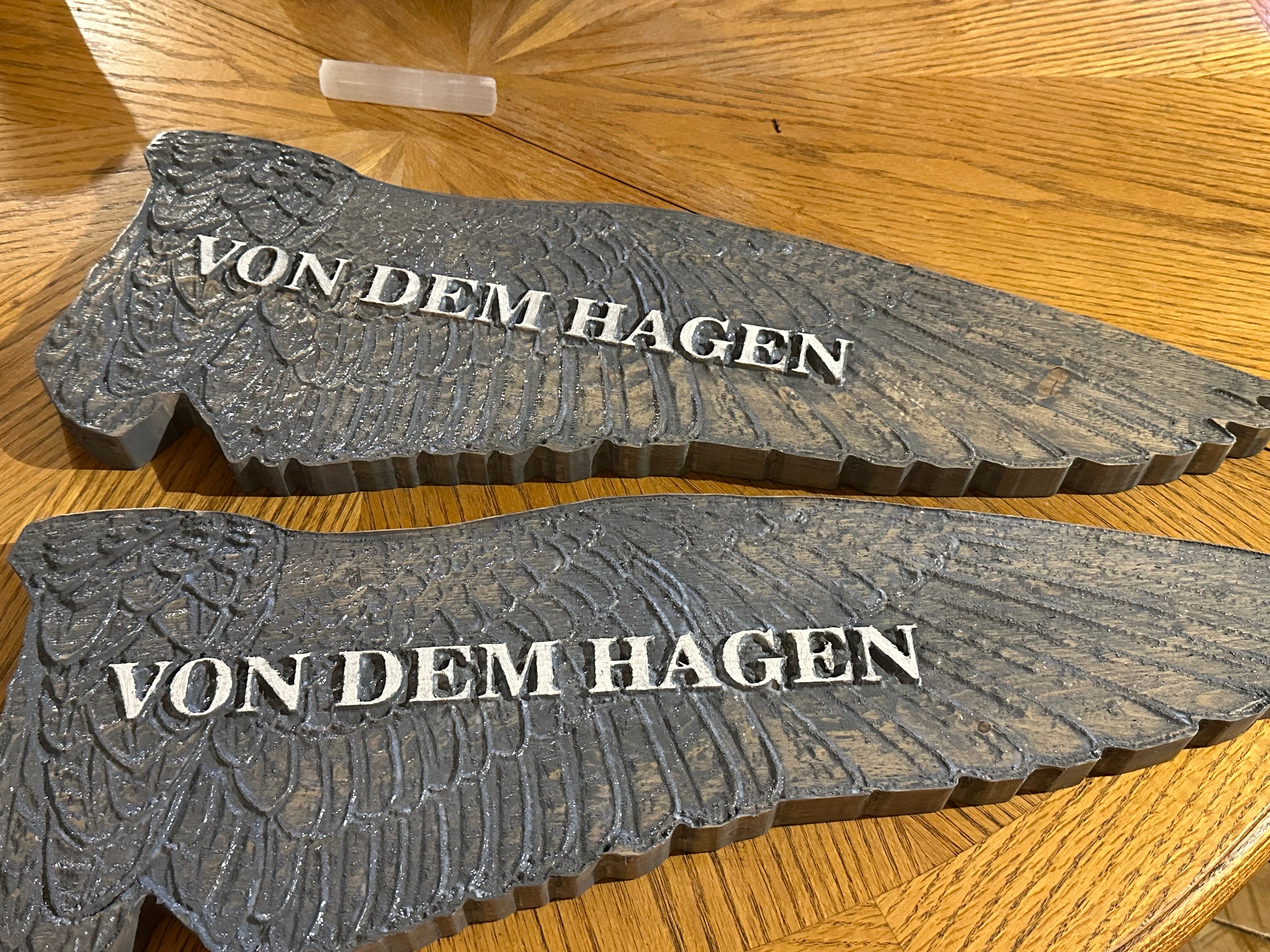 Custom Carved Wooden Wings - Artisan Trailmarker Decor