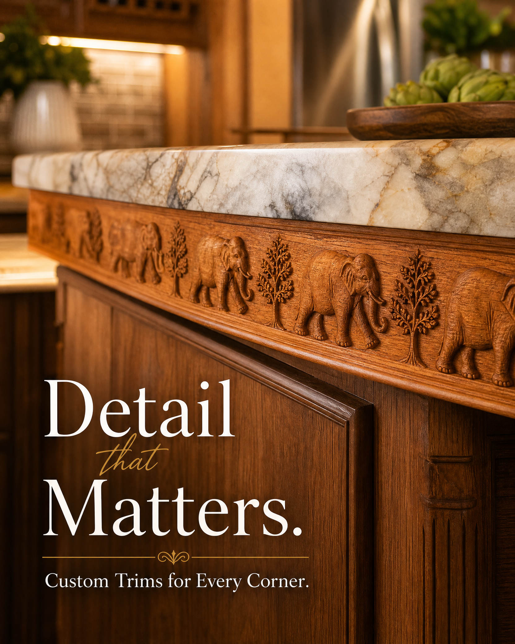 Custom CNC Wood Carving –WildLife #2 Trim, Chair Rail