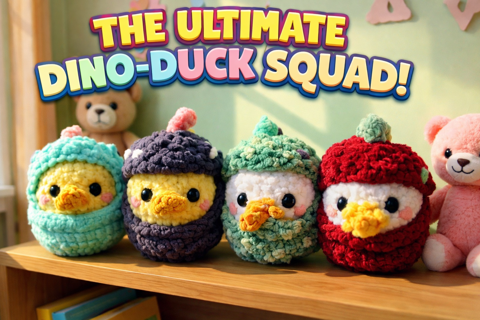 RAWR-Dorable! Crochet Dino-Ducklings Amigurumi - 5 in