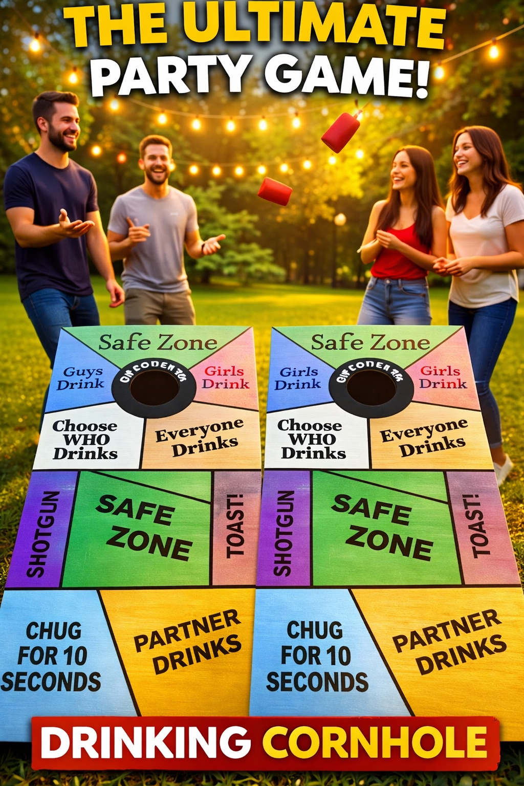 Drinking Cornhole Boards: The Ultimate 4ft x 2ft Party Game!
