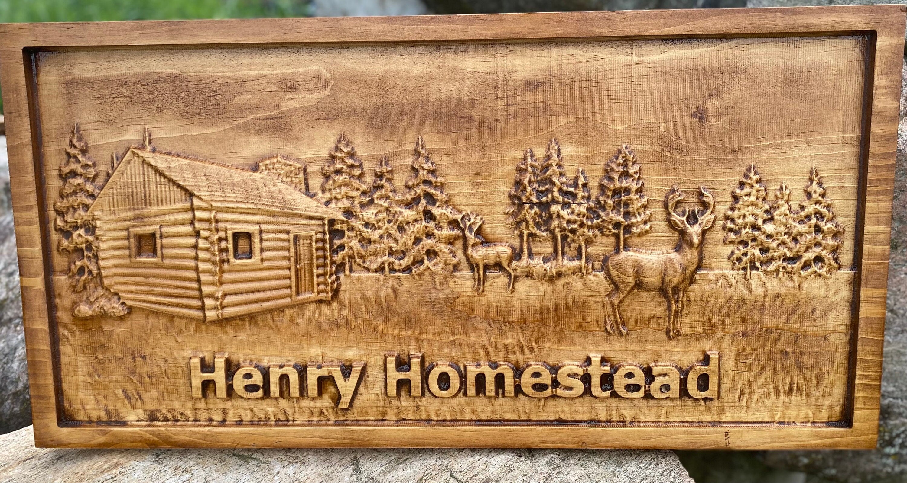 Custom Carved Wood Welcome Sign - Cabin, Lakehouse, Home