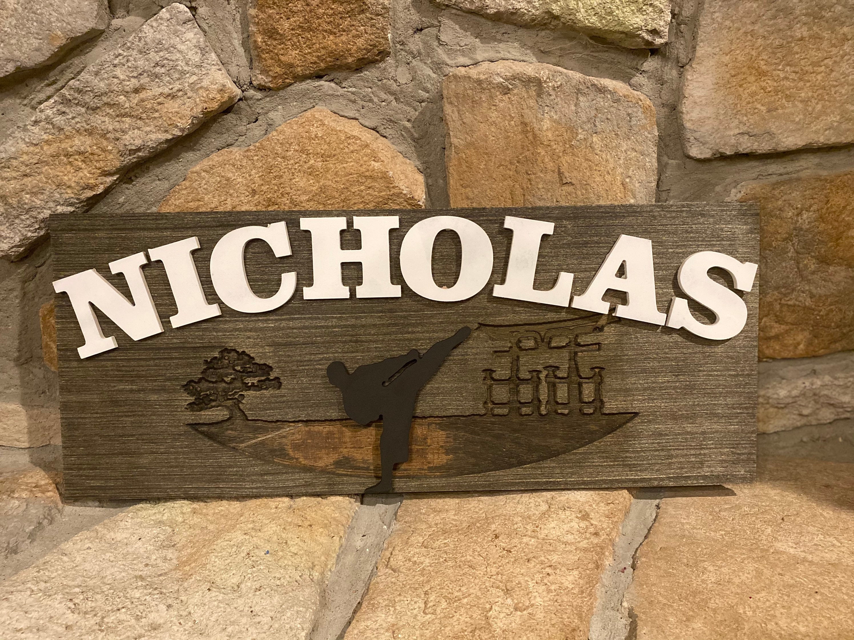 Personalized Karate Name Plaque, Custom Kids Room Decor