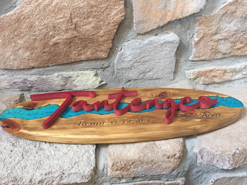Custom River Sign Personalized Name Plaque with established date Wedding gift Anniversary