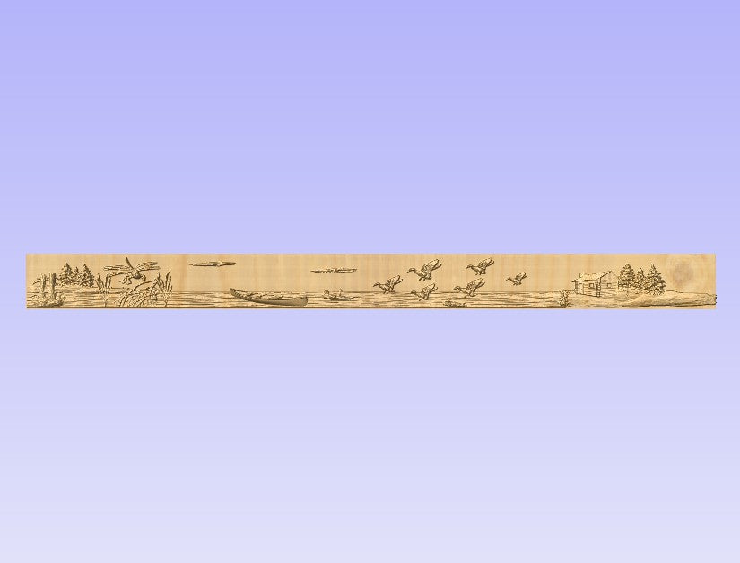 Custom CNC Wood Carving –Ducks on Lake Trim, Chair Rail