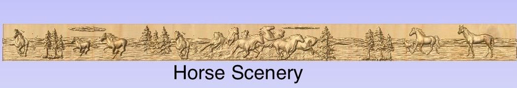 Wood Carving Custom Horse Scenery Trim, Chair Rail, Door Trims Cabinets