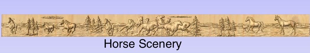 Wood Carving Custom Horse Scenery Trim, Chair Rail, Door Trims Cabinets
