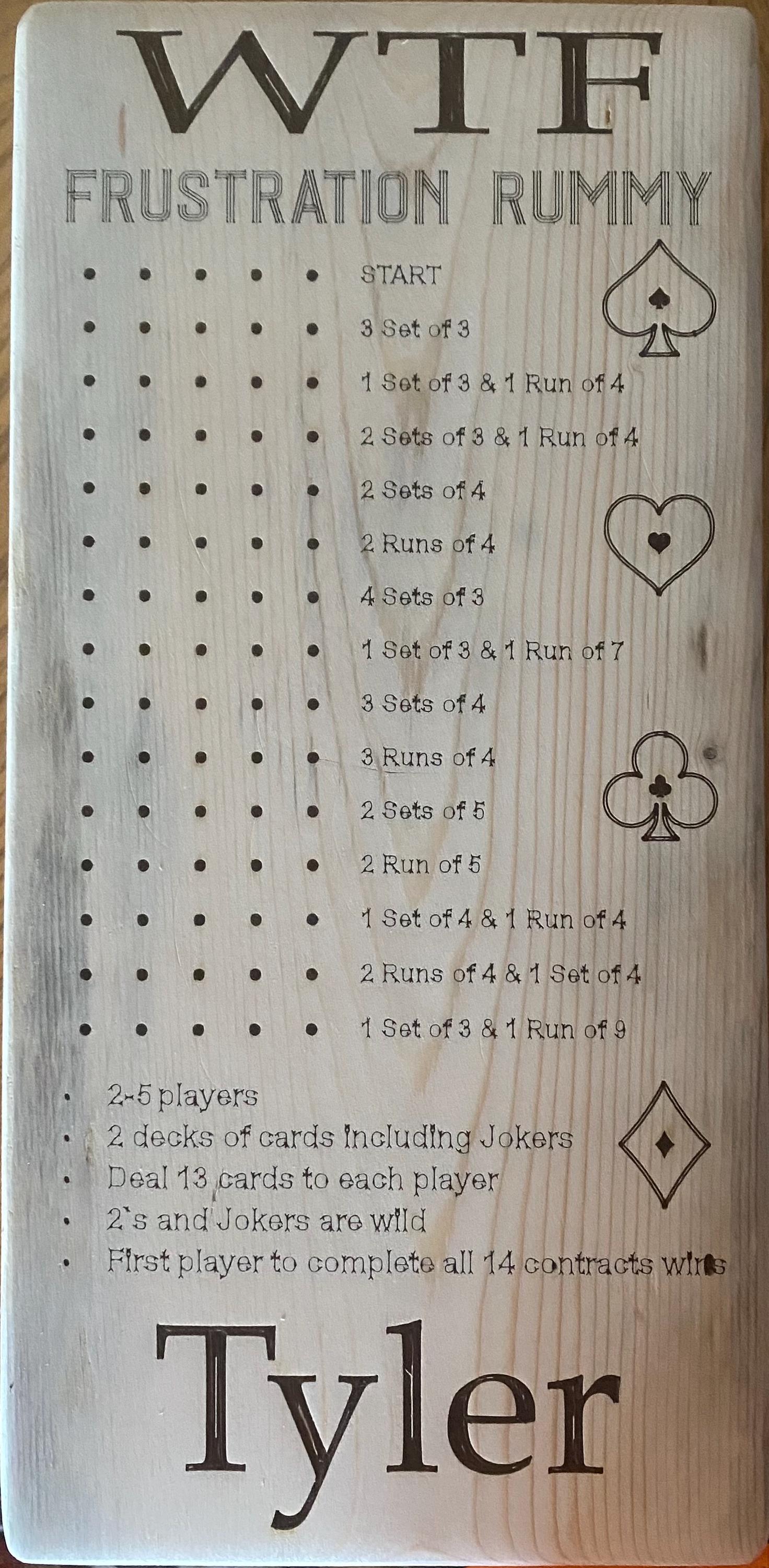 Personalized Board Game - Frustration Rummy