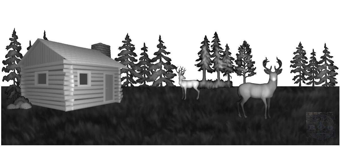Digital File - 3D file Hunt Camp Cabin Deer