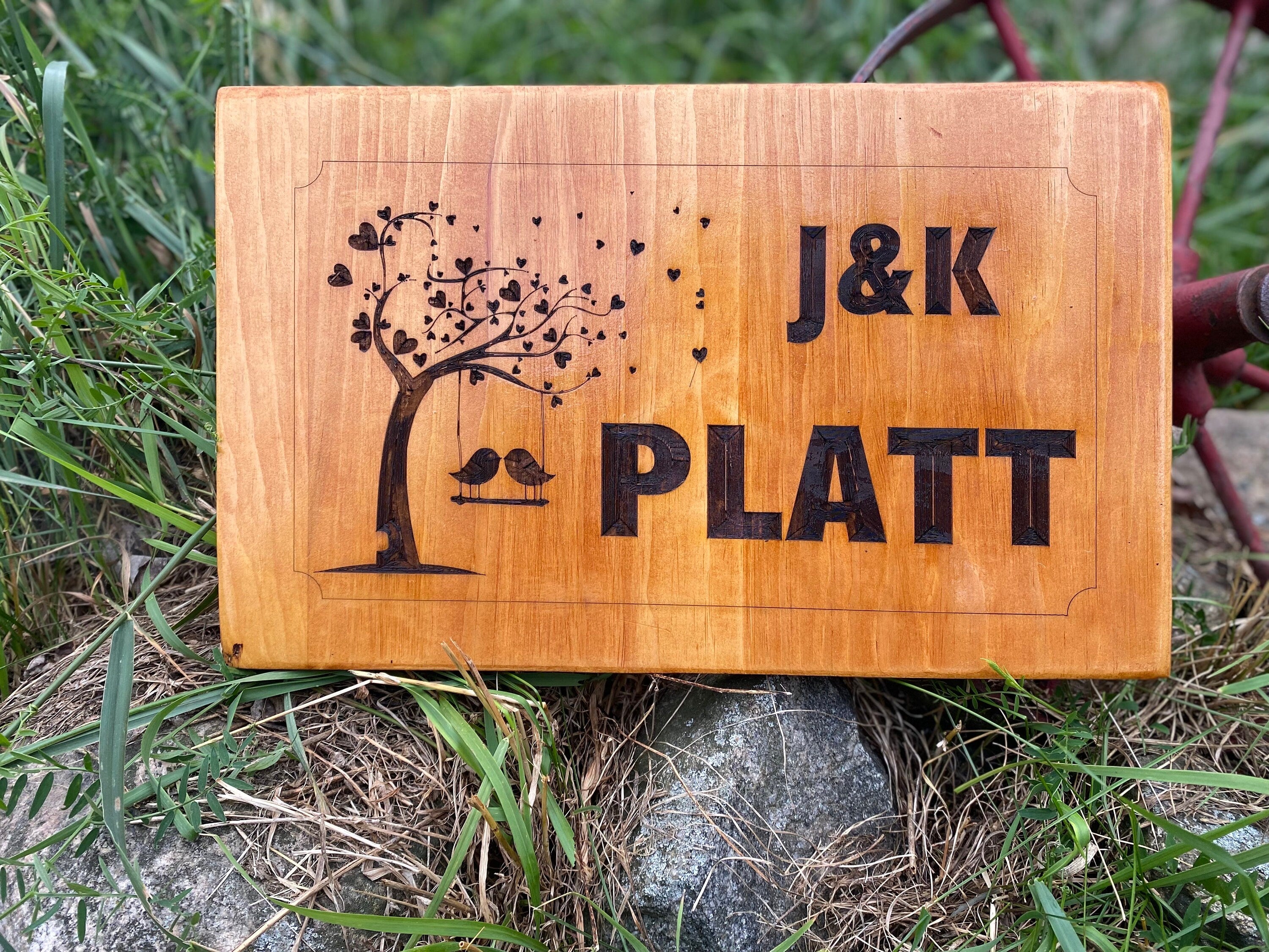 Personalized Carved Wood Welcome Sign, Cabin, Cottage, Lakehouse 18"x10"