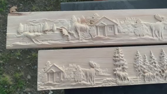 Custom CNC Wood Carving –WildLife #2 Trim, Chair Rail