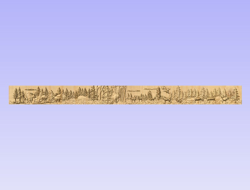 Custom CNC Wood Carving –WildLife #2 Trim, Chair Rail