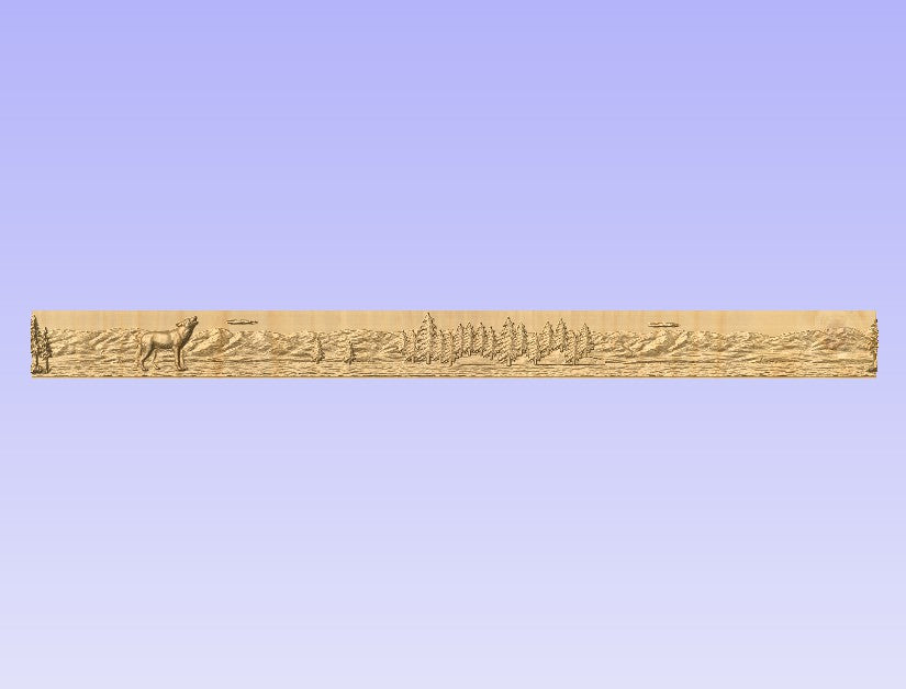 Custom CNC Wood Carving –Lone Wolf Trim, Chair Rail